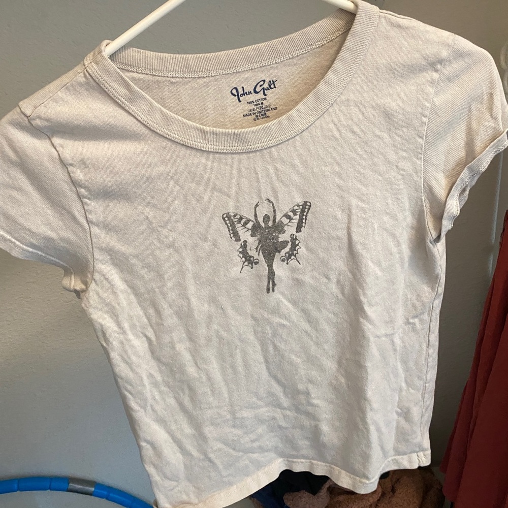 Brandy Melville ballerina butterfly baby tee